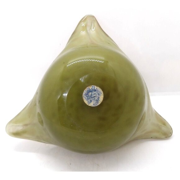 Murano Art Glass Copper Swirl Adventurer Triangle Bowl 8inX3in. preowned - Picture 5 of 6